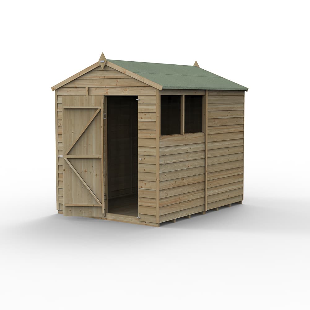 Forest Garden 4LIFE Apex Shed 6 x 8 - Single Door - 2 Window Installation