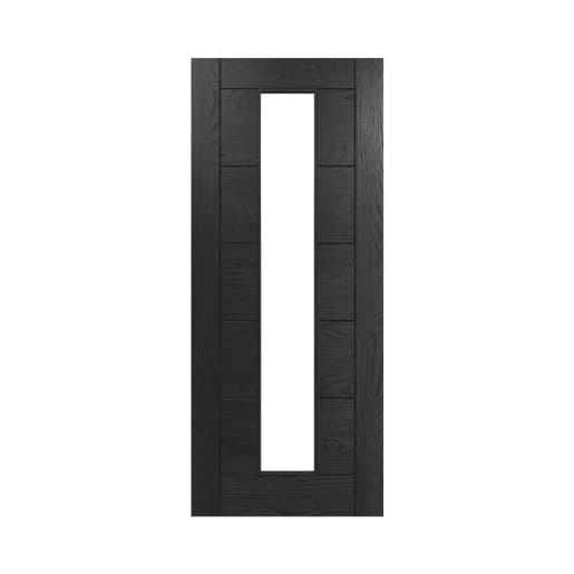 Deanta Seville Brushed Black Oak Glazed Door 1981 x 610 x 35mm