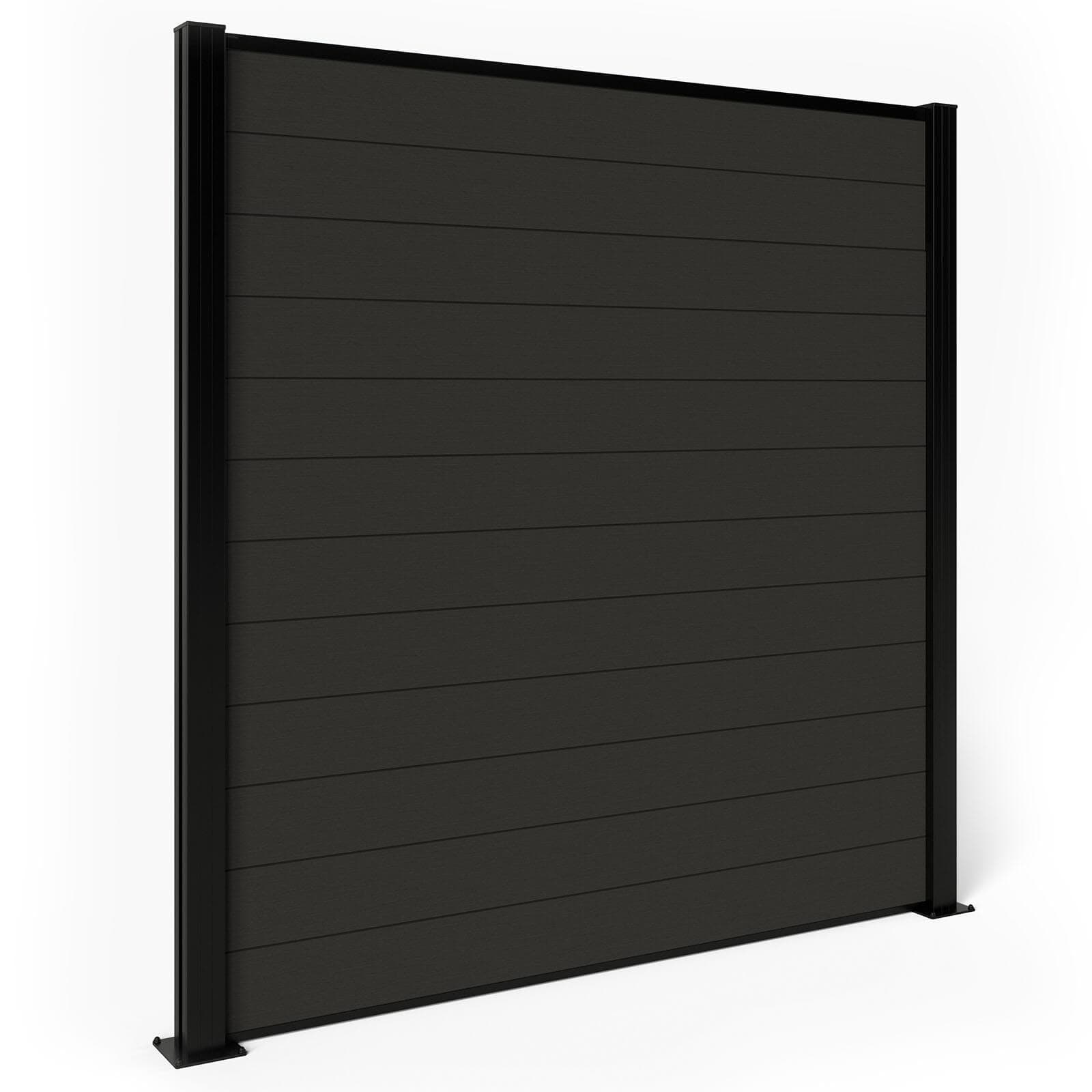 Composite Fence Panels - Graphite with Aluminium Posts 1.8m