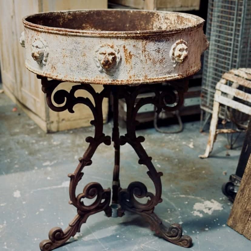 Victorian Cast Iron Planter On Ornate Stand
