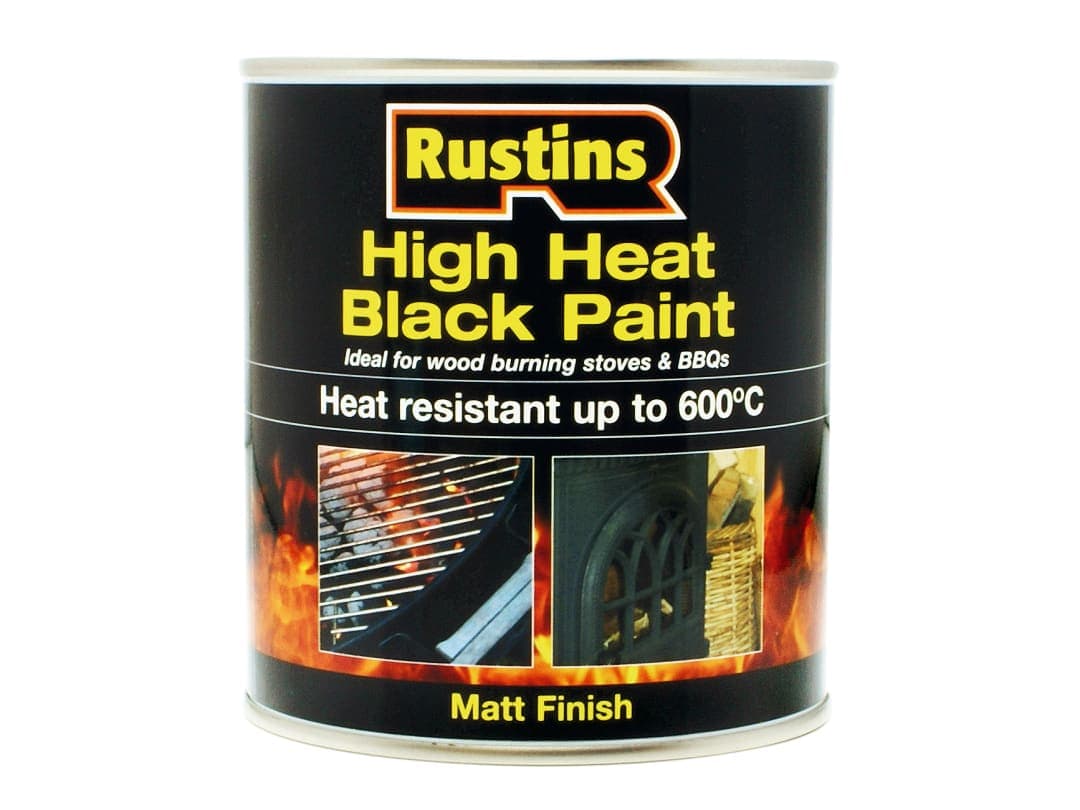 Rustins High Heat Paint Black 500ml HRBL500