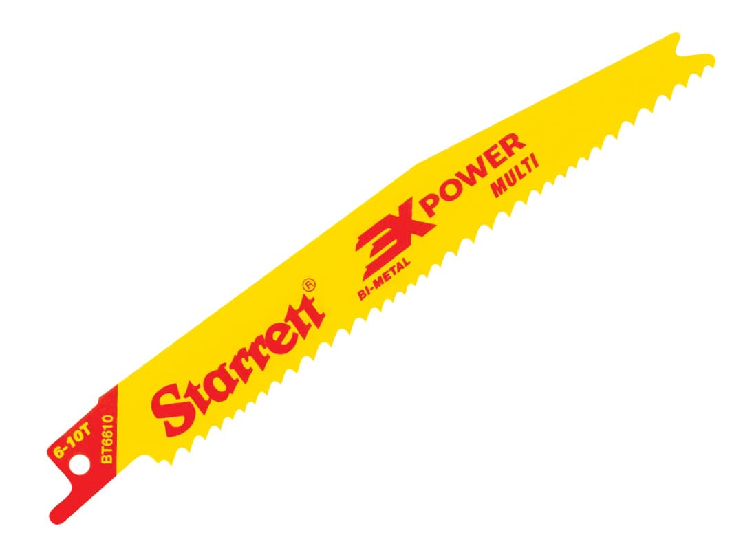Starrett BT6610-5 Bi-Metal Reciprocating Blade, Tapered 152mm 6-10 TPI (Pack 5) BT6610-5