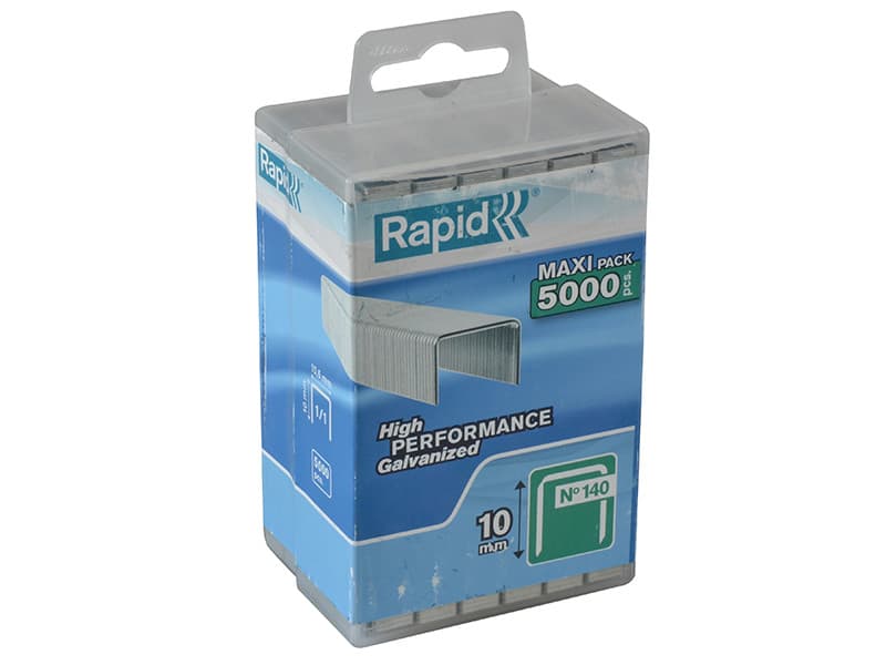 Rapid 40303090 140/10 10Mm Galvanised Staples (Poly Pack 5000)