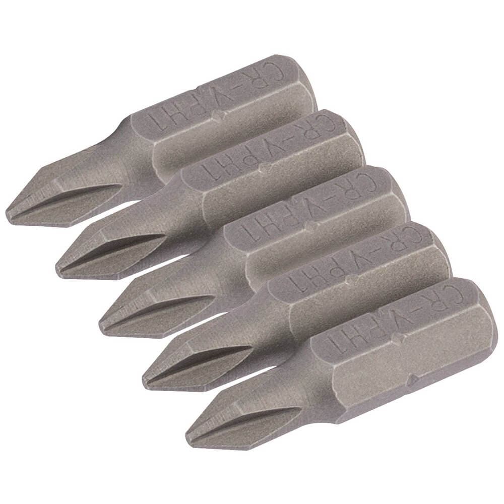 Draper 64017 Cross Slot Insert Bit 1/4in Hex 25Mm Long No.1 (Pack Of 5) per pack