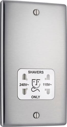 Screwless Flatplate Black Nickel Double Switched 13A Power Socket FBN22B-01