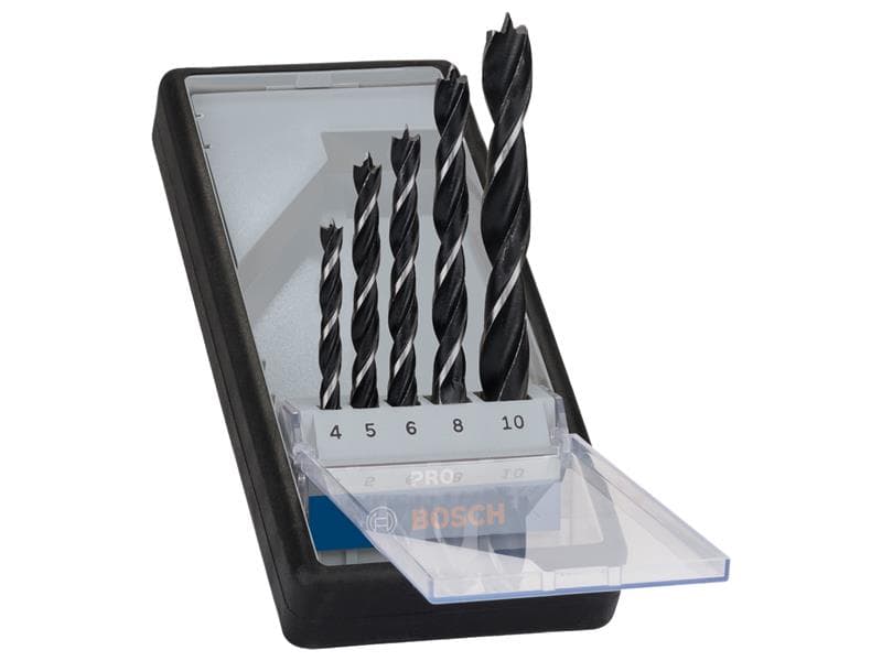 Bosch Powertool Accessories 2607010527 Pro Wood Brad Point Drill Bit Set 5 Piece