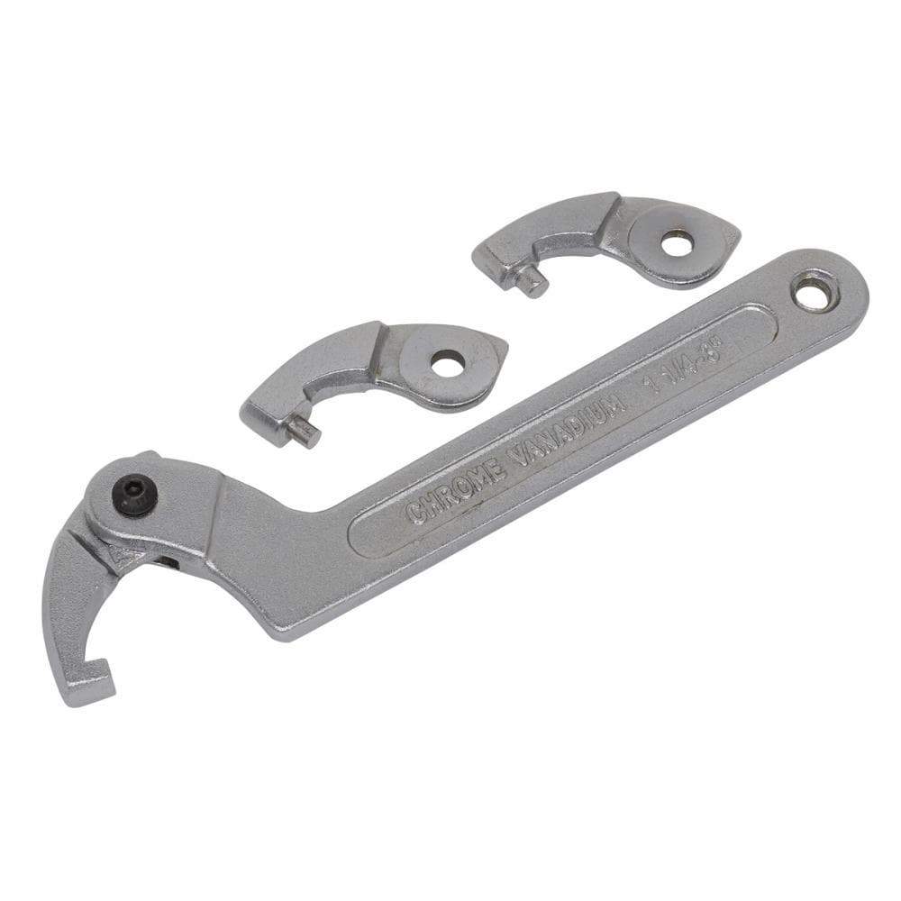 Sealey SMC2M Adjustable C Spanner - Hook & Pin Wrench Set 4Pc 32-76Mm