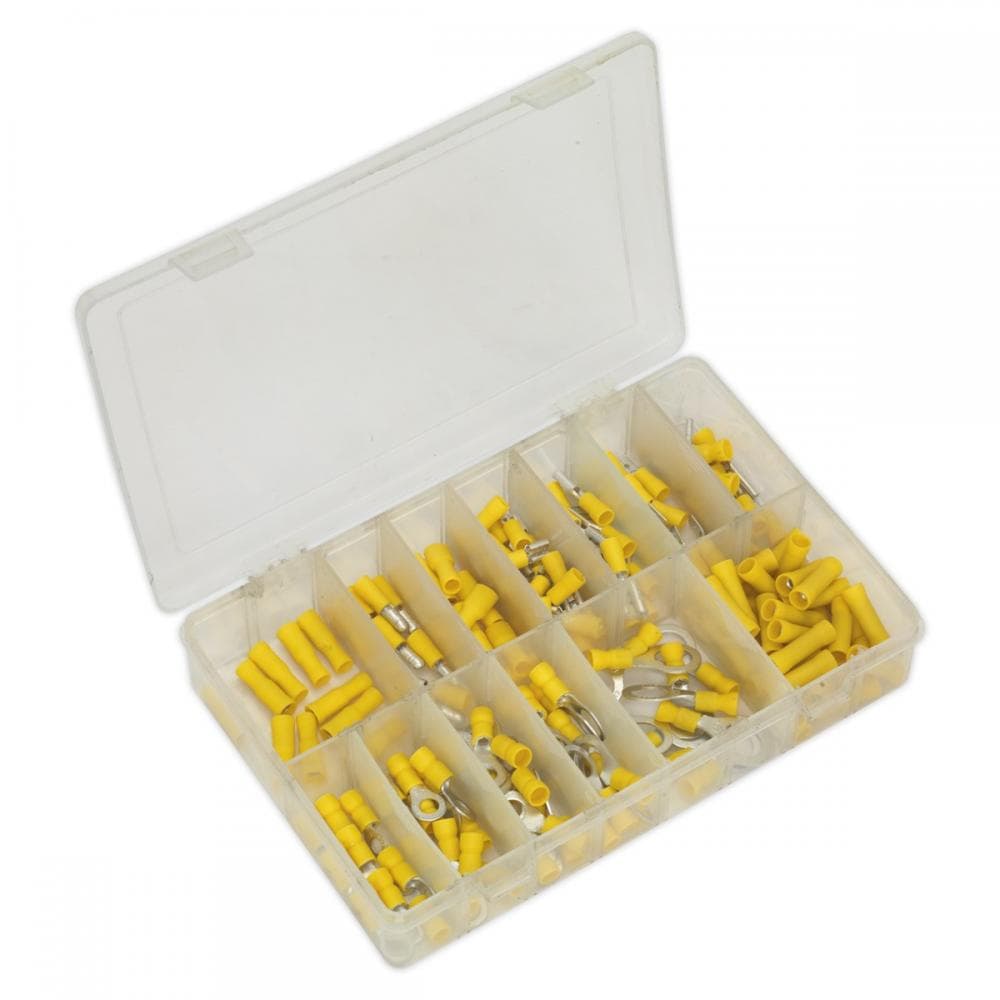 Sealey AB041YT Crimp Terminal Assortment 140Pc Yellow