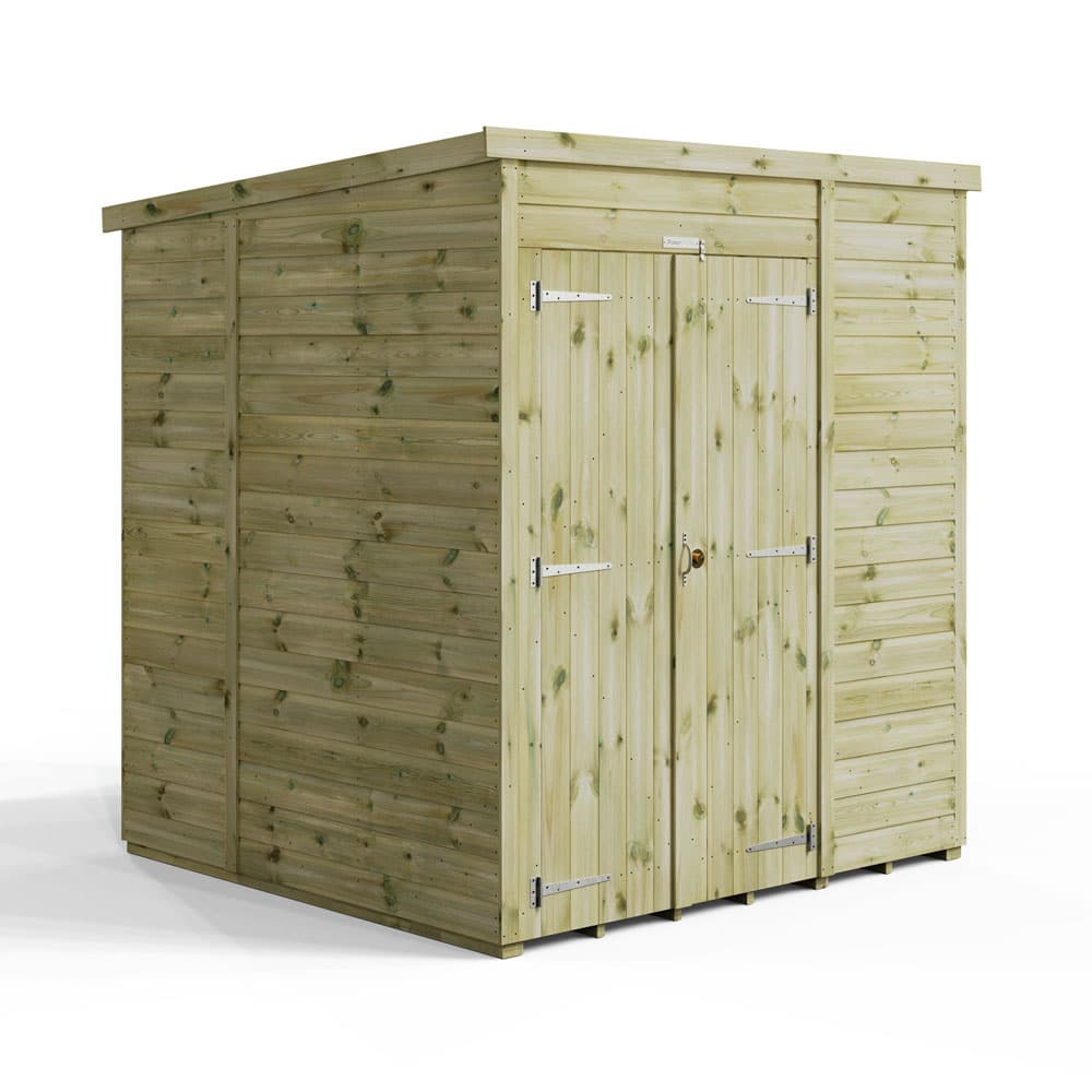 Powersheds 6x6 Premium Powersheds Pent No Windows Double Doors