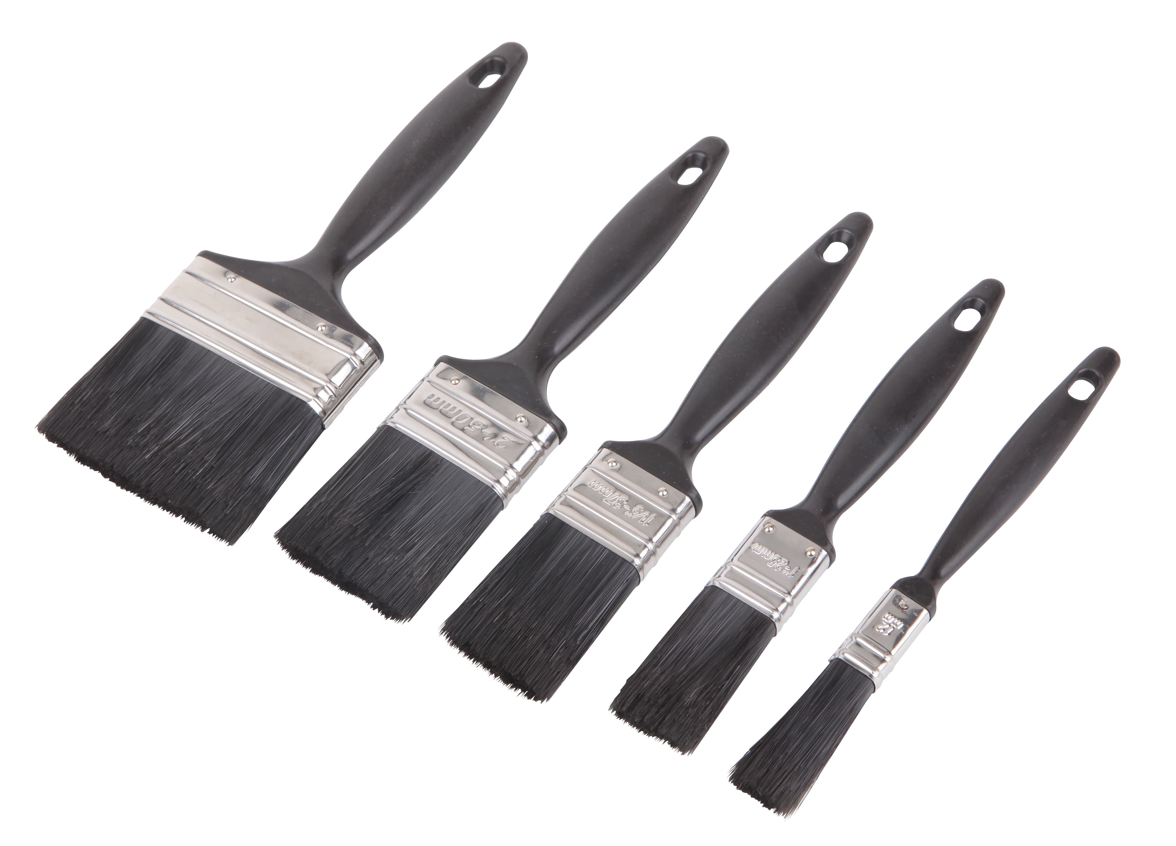 4Trade Black Hardwood Synthetic Paint Brush Pack of 5
