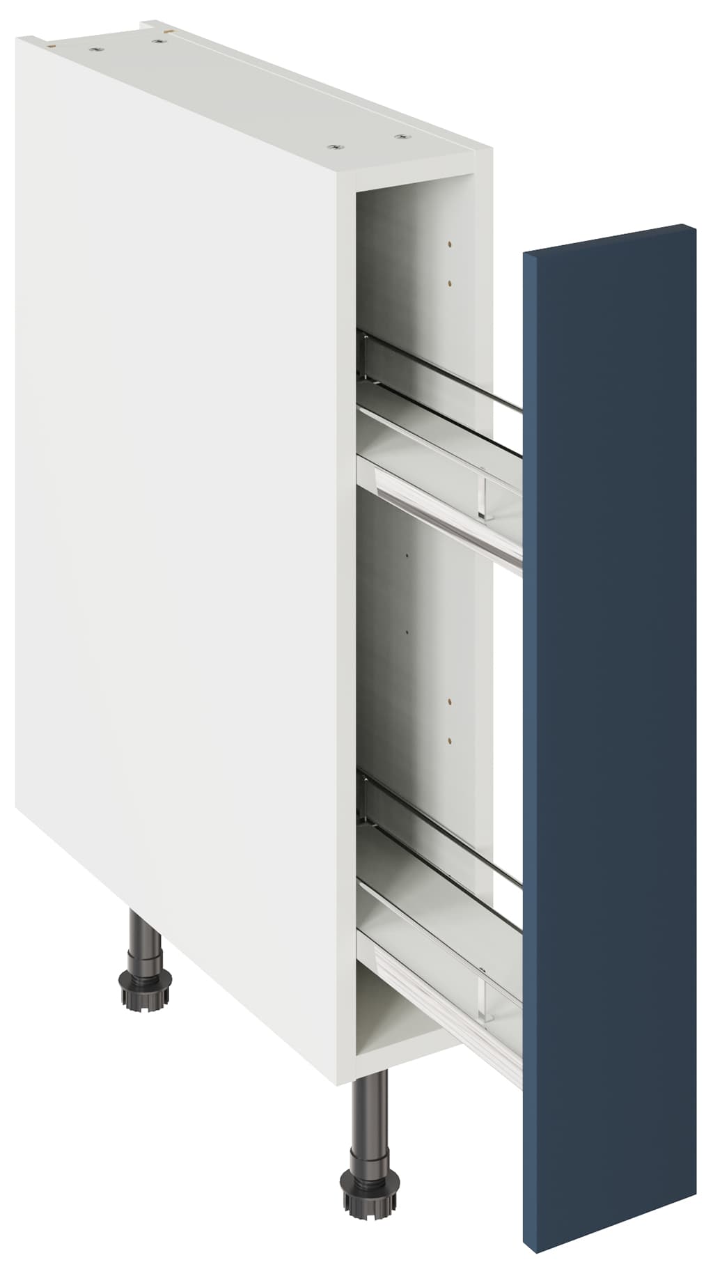 Kitchen Kit Flatpack 150 Base Kitchen Cabinet Pull-Out Slab Supermatt Blue
