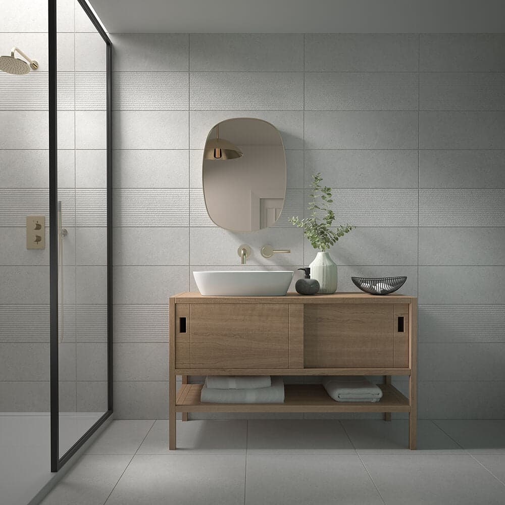 Kalksten Light Grey Ceramic Decor Wall Tile 25x75cm