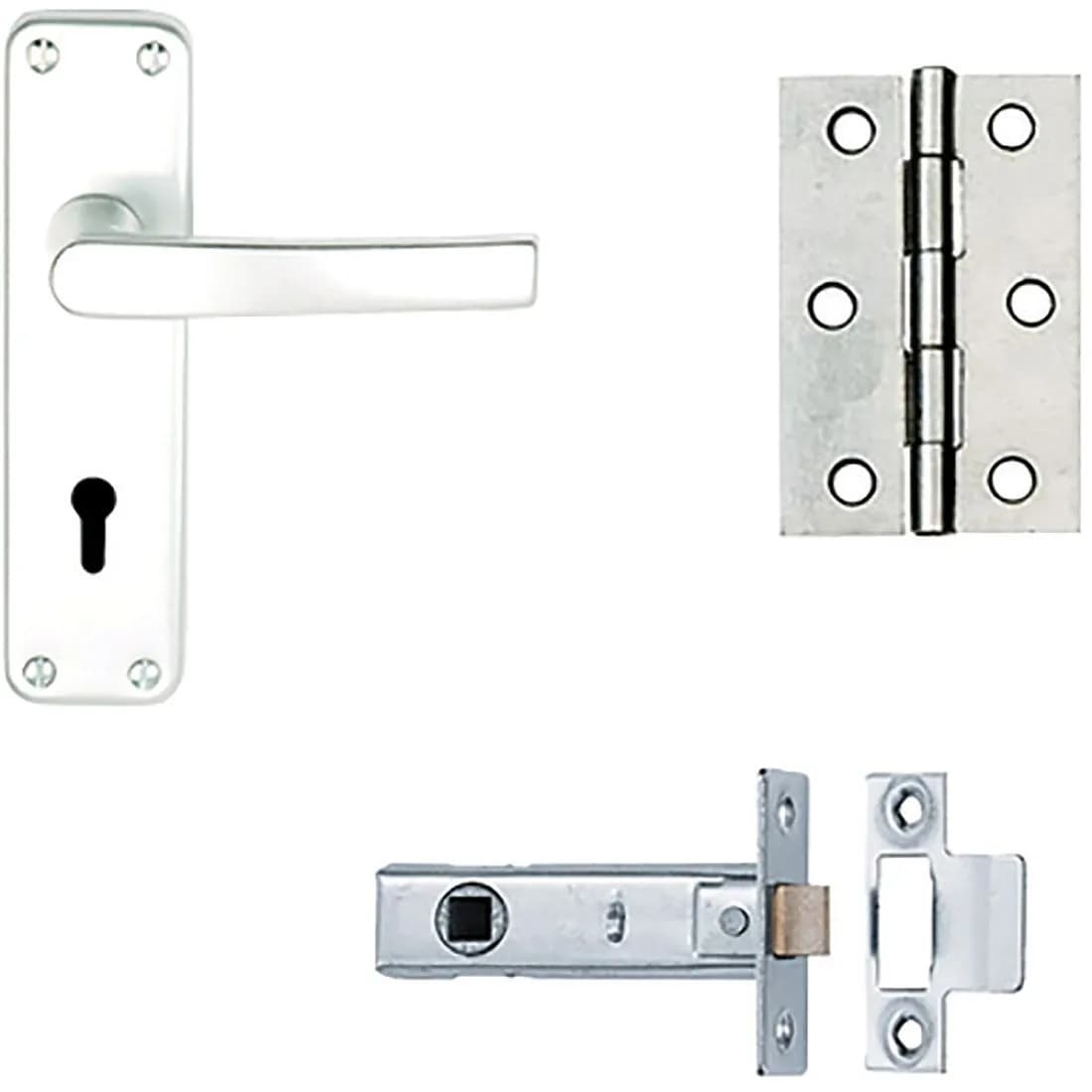 Sandal Int Latch Door Pack Satin Aluminium