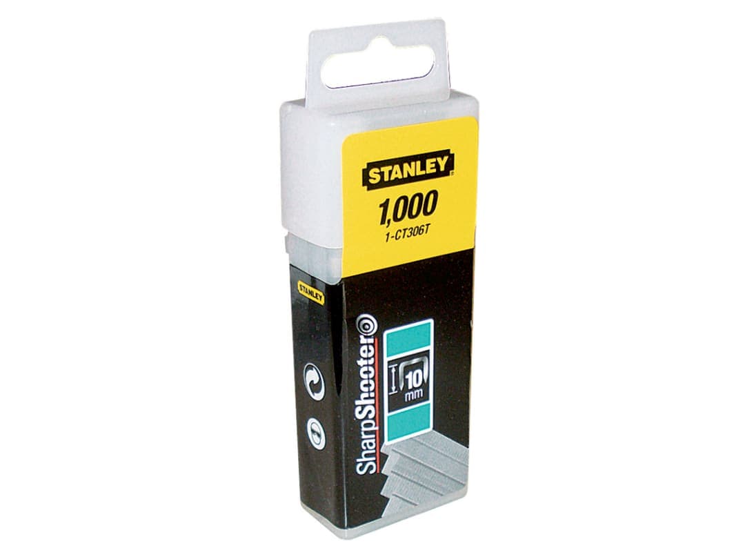 STANLEY® Hand Tools Flat Narrow Crown Staples 8mm CT305T (Pack 1000) 1-CT305T
