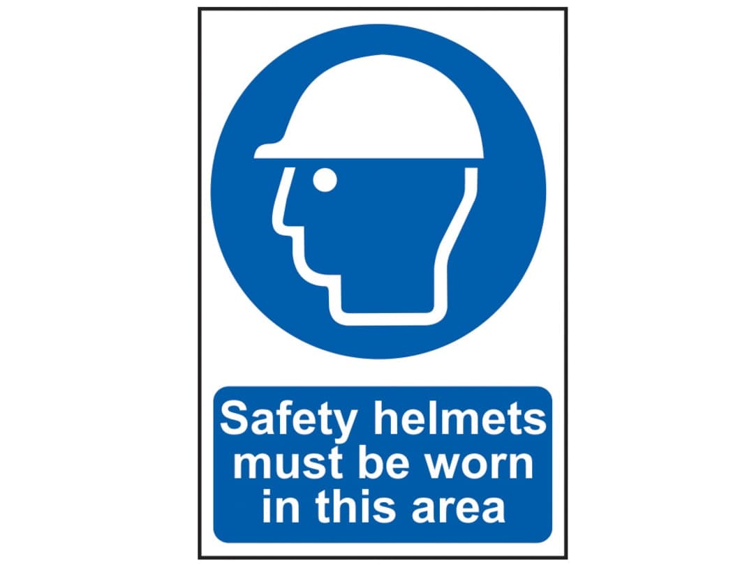 Scan Safety Helmets Must Be Worn In This Area - PVC Sign 400 x 600mm 4000