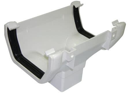 FloPlast Square Gutter Running Outlet - 114mm White