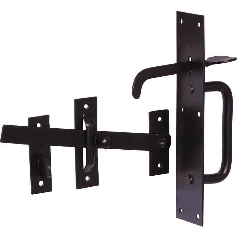 Suffolk Gate Latch - Black Epoxy Steel - Hardware Solutions