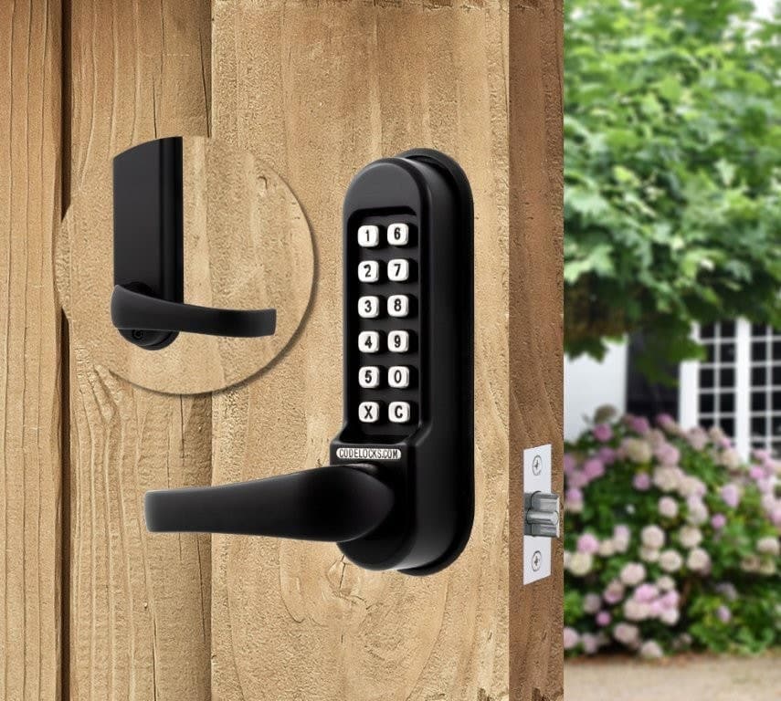 Mechanical Dual Plate Tubular Mortice Latch Lock - Keypad - Heavy Duty - 60mm Backset - Marine Grade - Black
