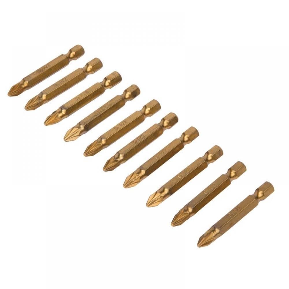Bluespot Tools 14105 Titanium Coated Screwdriver Bits Pz2 X 50Mm (Pack 10)
