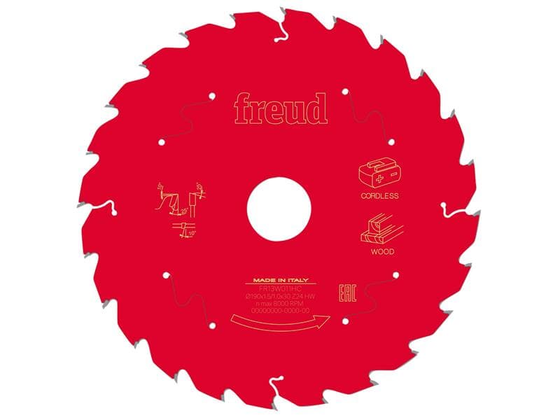 Freud F03FS10058 Wood Circular Saw Blade 190 X 30 X 1.45/1Mm X 24T
