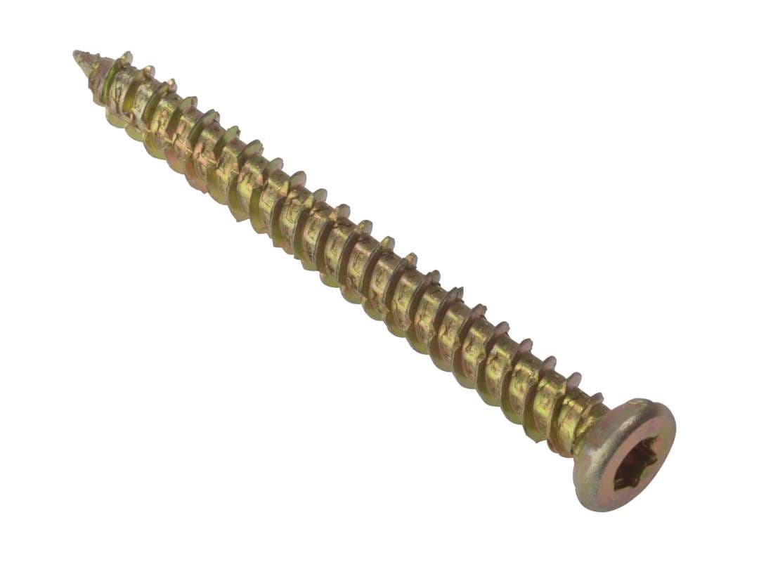Fandf 10CFS72 Concrete Frame Screw - Zinc Yellow Passivated 7.5 X 72Mm (Bag Of 10)