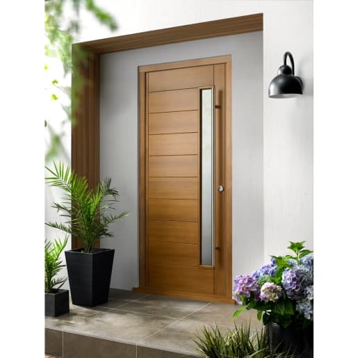 Stockholm External Oak Vnr Door 2032 x 813 x 44mm and Frame