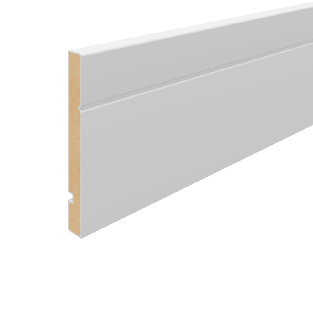 Staircraft White MDF Painted V-Groove/Slotted Skirting, 14.5x119mm x 4.4m