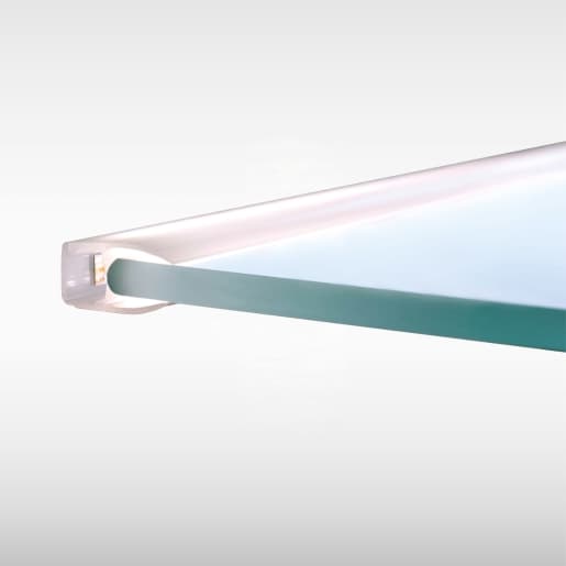 Sensio Natural White Plastic Glow Illuminated Glass Shelf Clip, 500mm