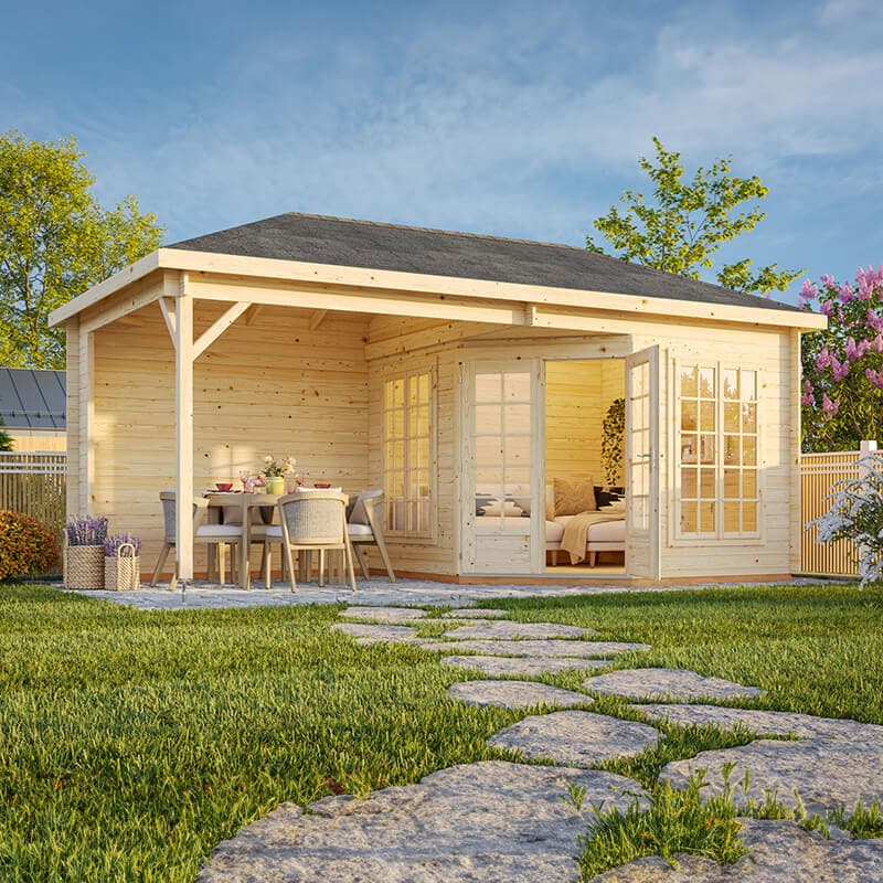 Palmako Melanie 5.7m x 3m Corner Log Cabin Summer House (28mm)