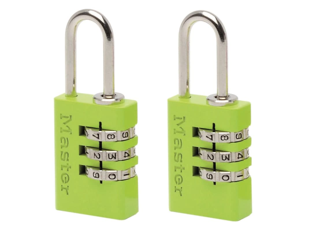 Master Lock Aluminium 3-Digit Combination 20mm Padlock Colour x 2 7620EURTCOL
