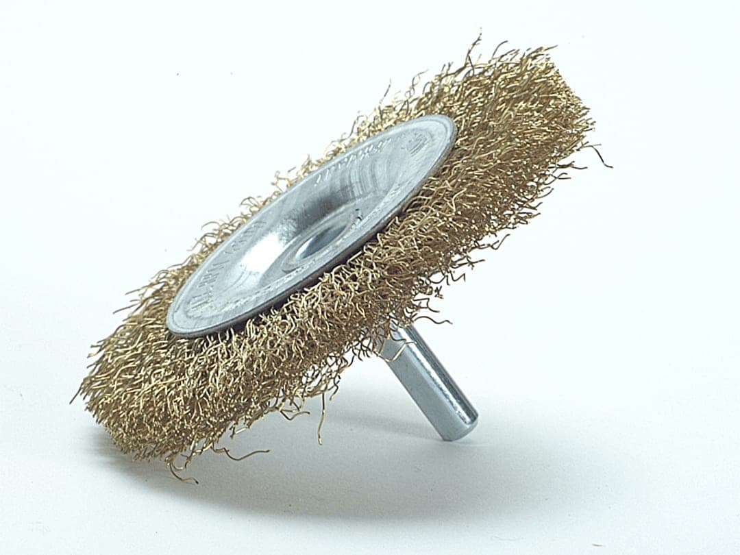 Lessmann DIY Wheel Brush 75 x 10mm, 0.25 Brass Wire 410.136.EP