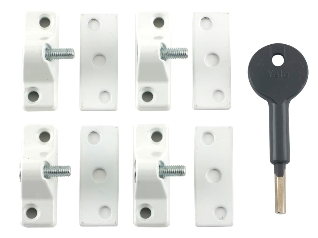 Yale Locks 8K118 Economy Window Lock White Finish Pack of 4 Visi V-8K118-4-WE