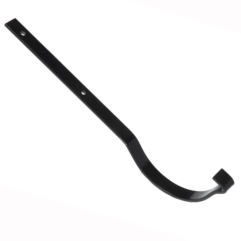 Hargreaves Premier Cast Iron Beaded Half Round Gutter Top Rafter Bracket - 115mm Galvanised Black Painted