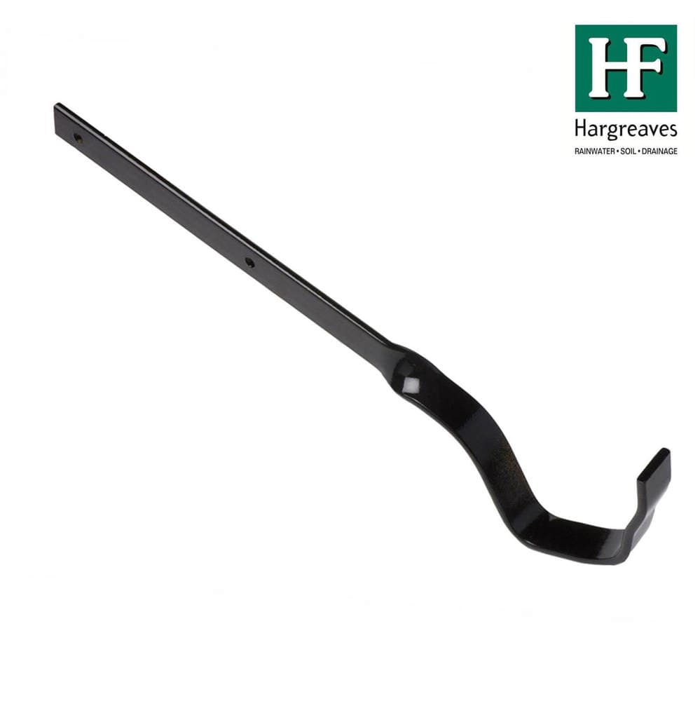 Cast Iron Notts Ogee Gutter Side Rafter Bracket - 115mm Galvanised Black Painted