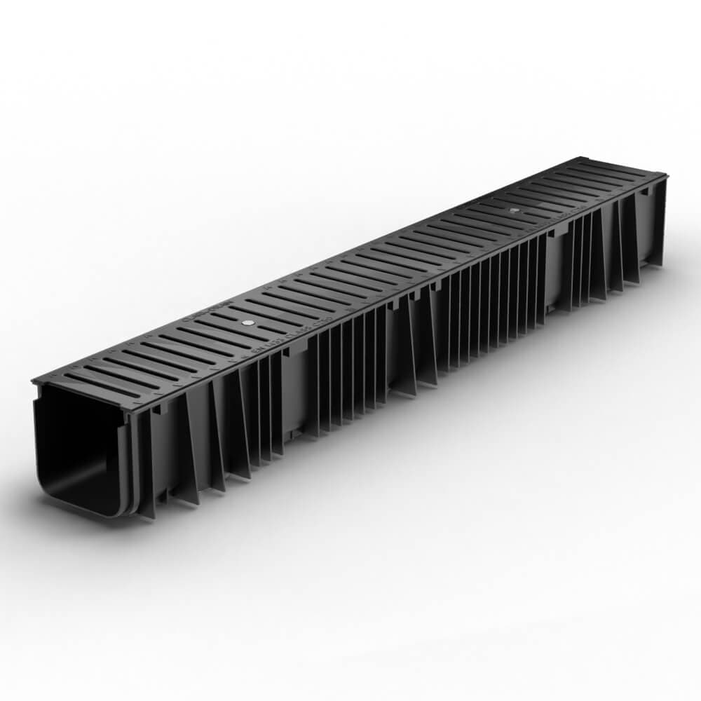 Channel Drainage Polypropylene / Ductile Iron Class C250 - 25 Tonne x 1mtr Length