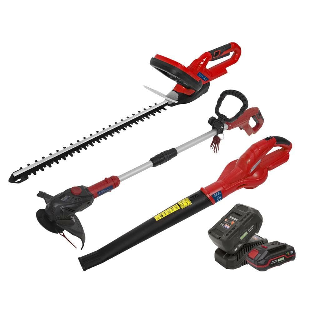 Sealey CP20VCOMBO6 3 X 20V Sv20 Series Garden Power Tool Kit - 2 Batteries