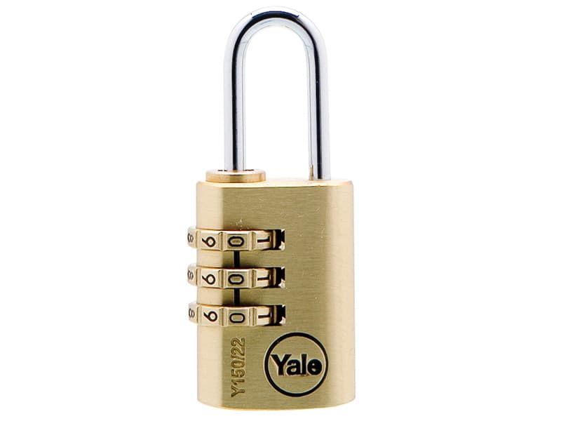 Yale Locks Brass Combination Padlock 22Mm Y150/22/120/1