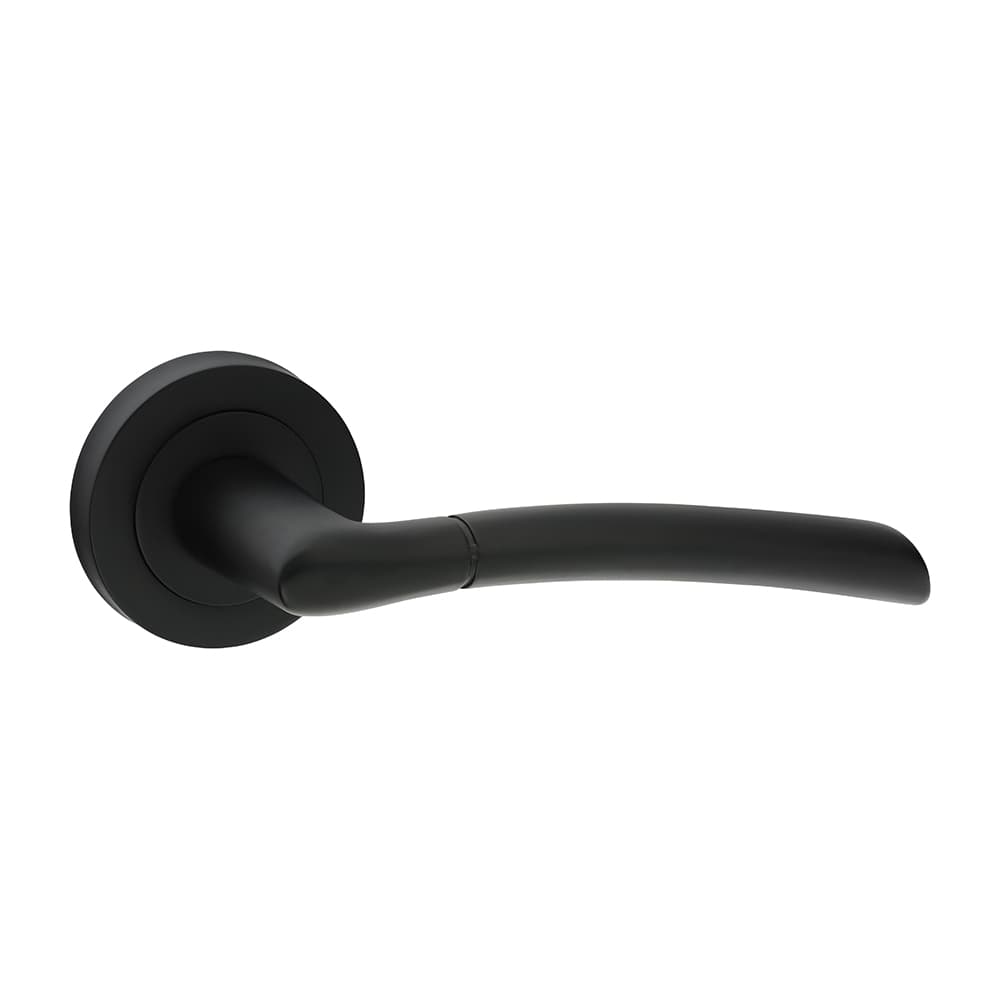 Timco Shavington Lever On Rose Handles - Matt Black Blister Pack 1 200100