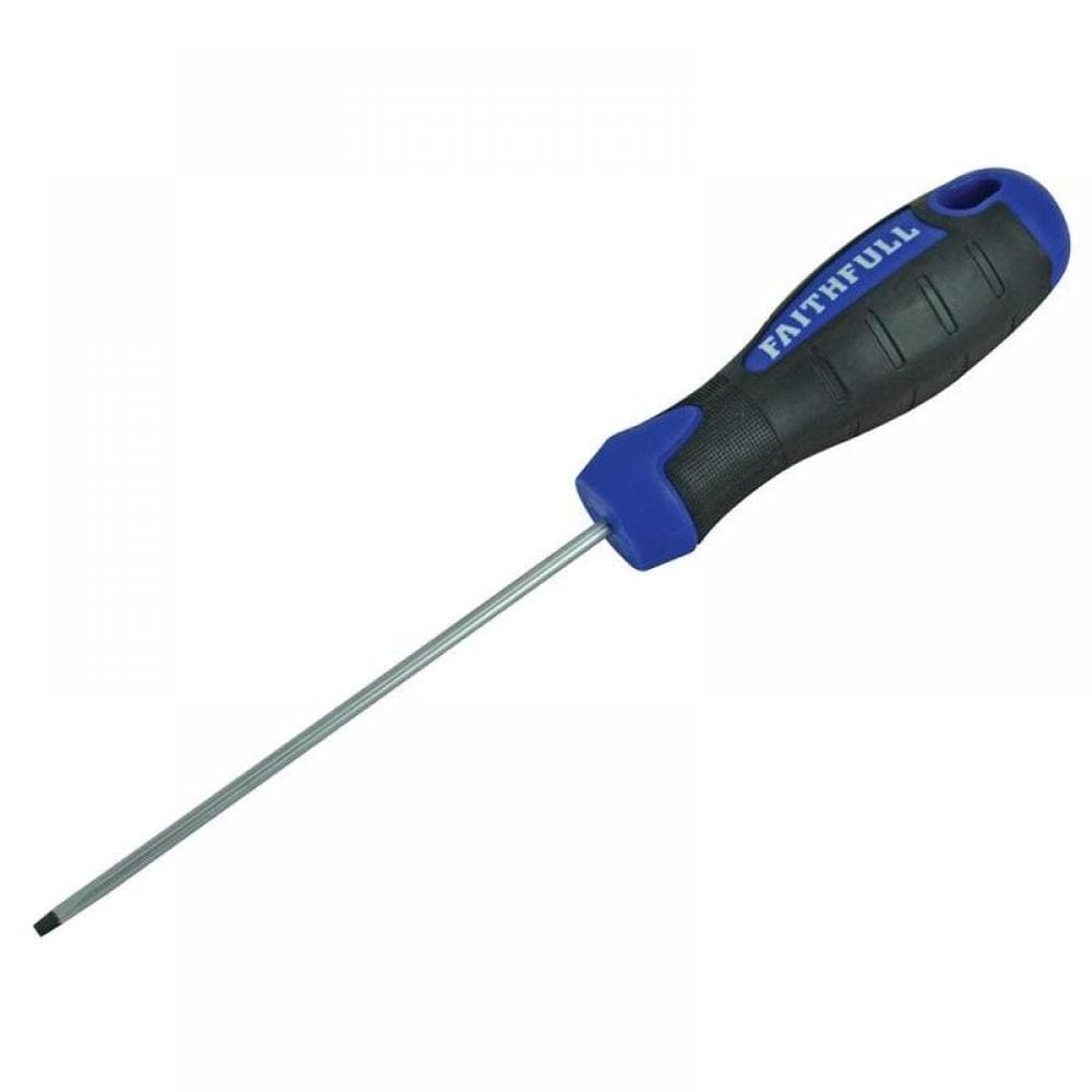 Faithfull Soft Grip Screwdriver Flared Slotted Tip 5.5 X 100Mm