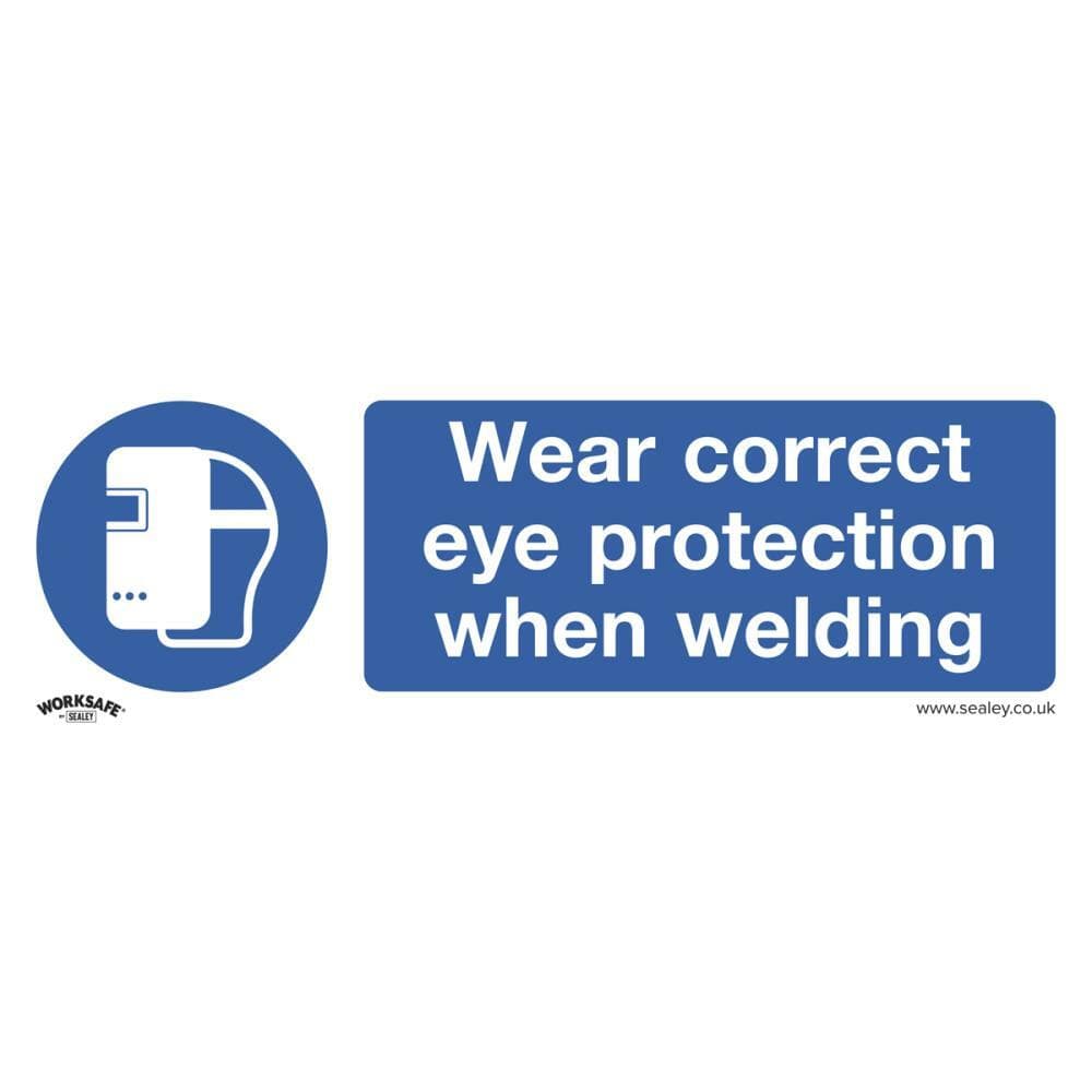Sealey SS54V1 Mandatory Safety Sign - Wear Eye Protection When Welding - Self-Adhesive Vinyl