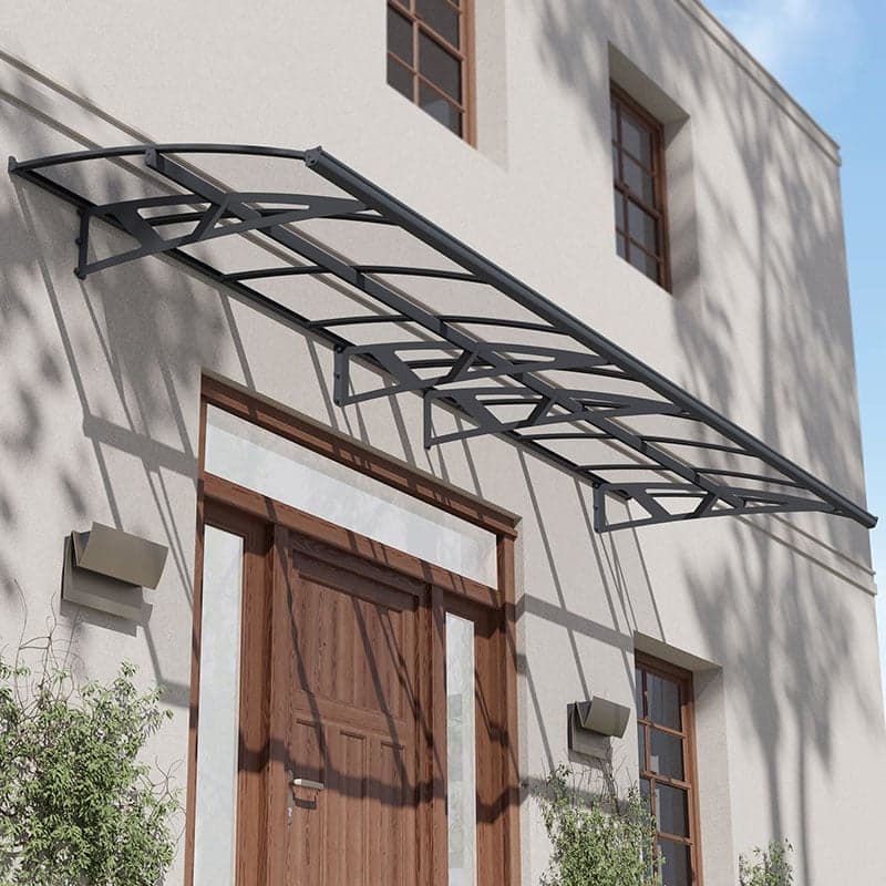 14â8 x 4â7 Palram Canopia Amsterdam 4460 Grey Clear Large Door Canopy (4.47m x 1.39m)