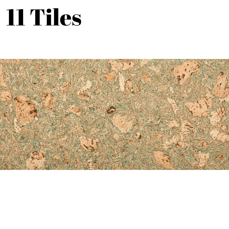 Decorative Cork Wall Tiles - Green - 1 Pack - 1.98m2 (21.31sqft)