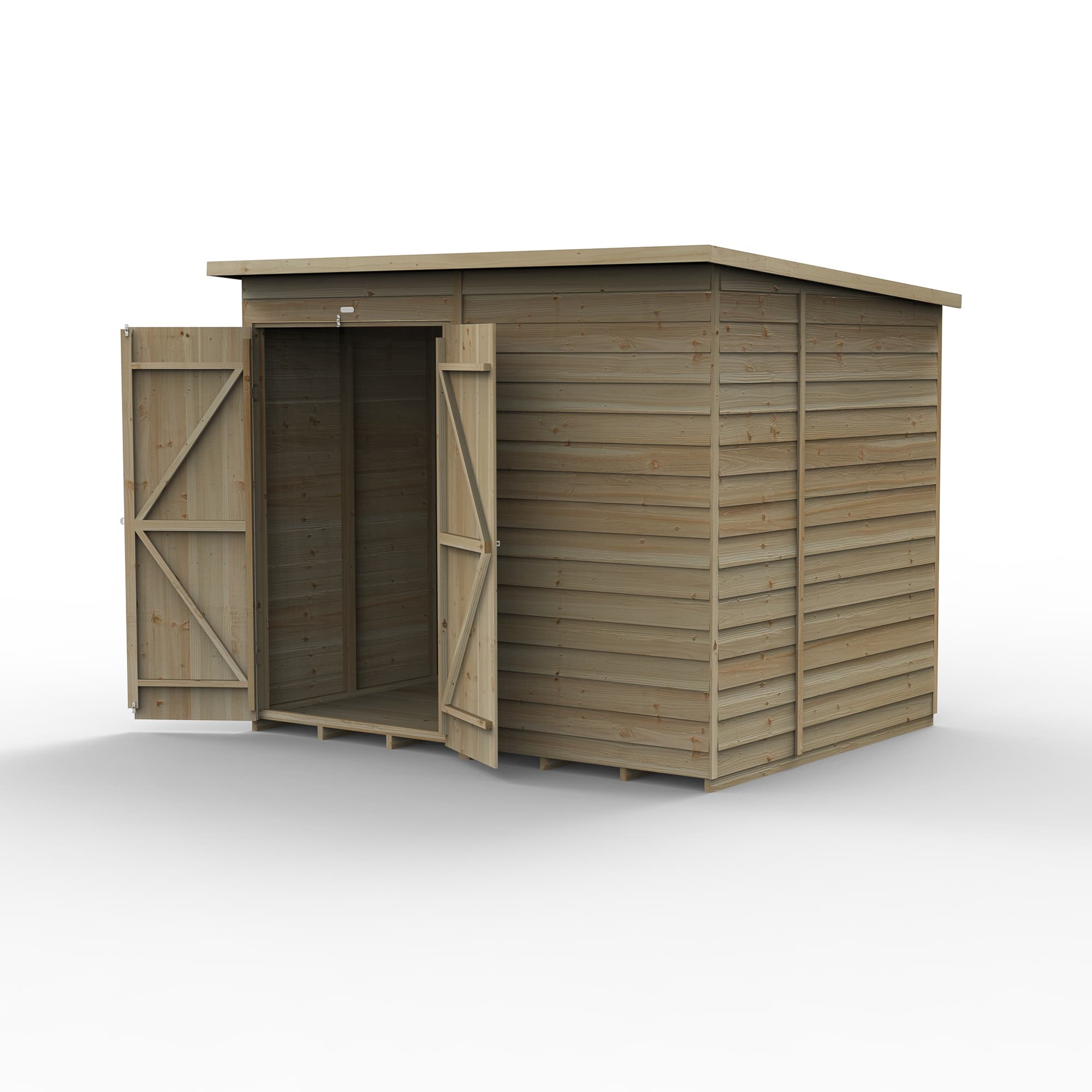 4LIFE Pent Shed 8 x 6 - No Windows - Double Door