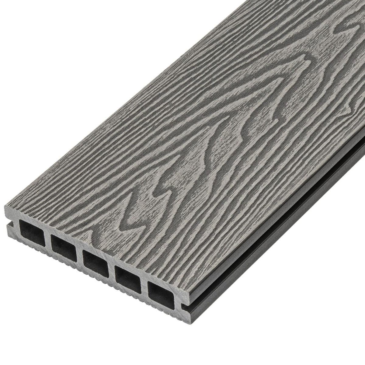 Cladco Woodgrain Reversible Decking Stonegrey 3600 x 150 x 25mm
