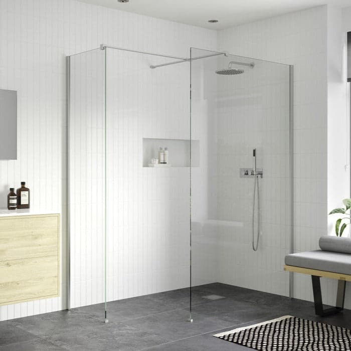 Capital8plus 900mm Wetroom Side Panel - Chrome