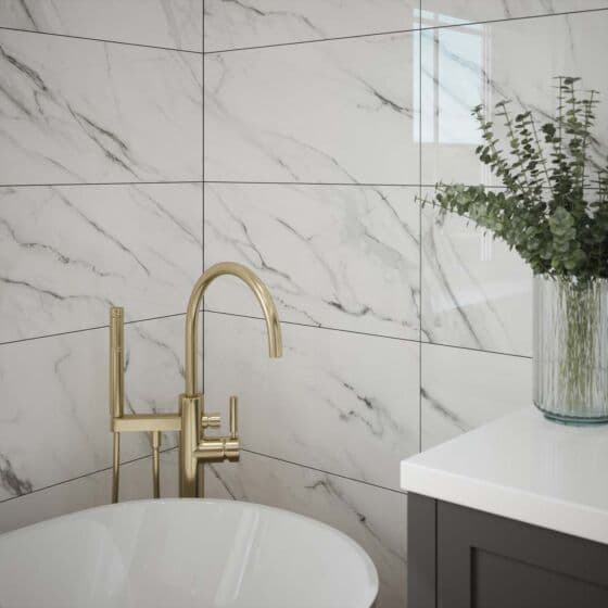 Waldorf Matt Ceramic Wall Marble Effect Tile 30x60cm