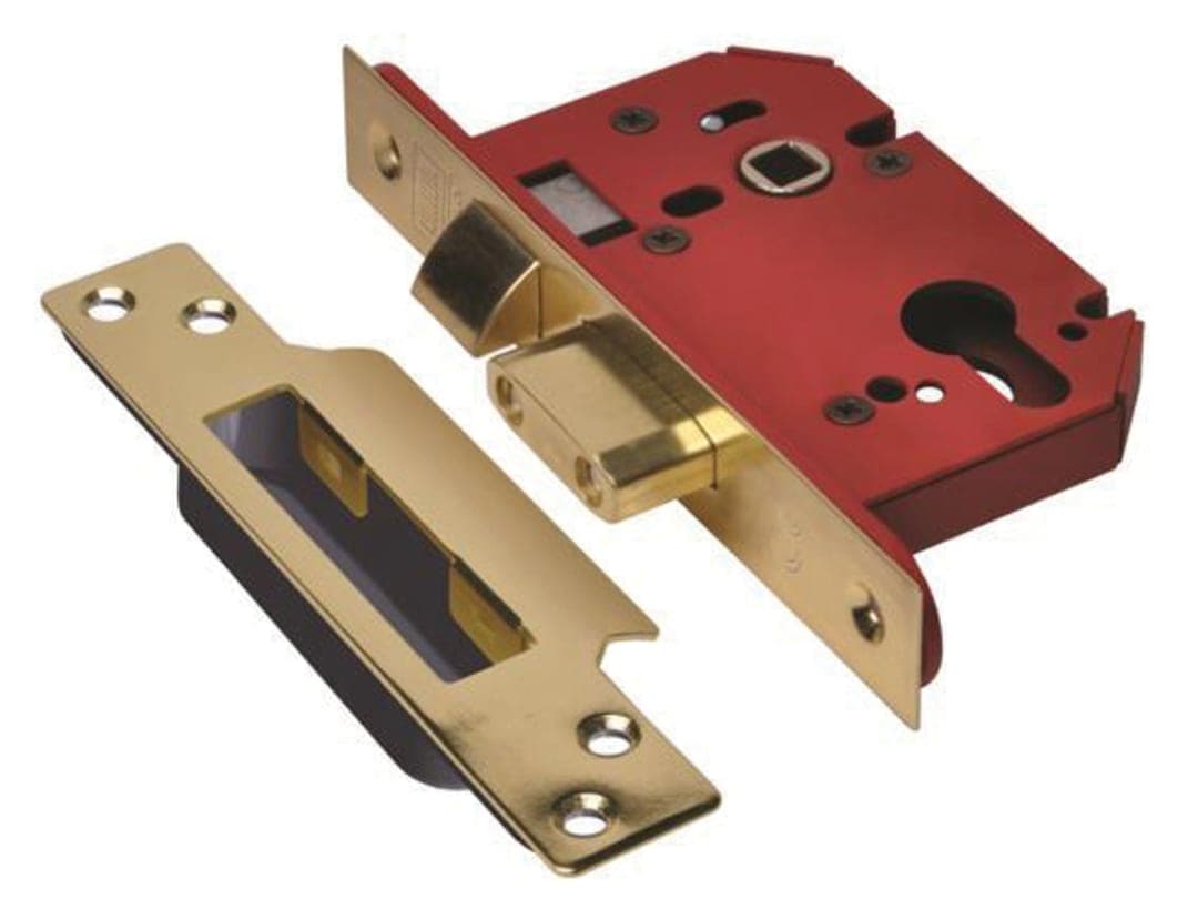 UNION StrongBOLT 22EU EUS-PB-2.5 Euro Sashlock Plated Brass 68mm 2.5in JL22EUS-PB-2.5