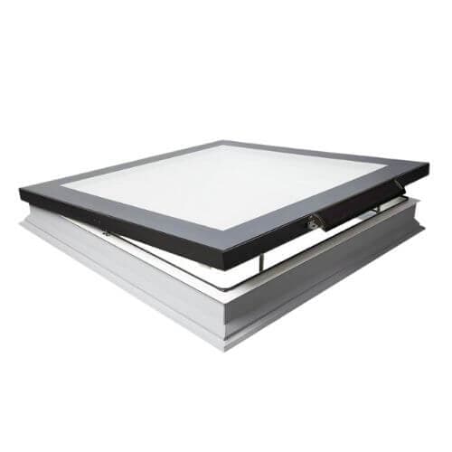 Type F Electrical Opening Solar Powered Flat Roof Window - 1000mm x 1000mm Triple Glazed Black