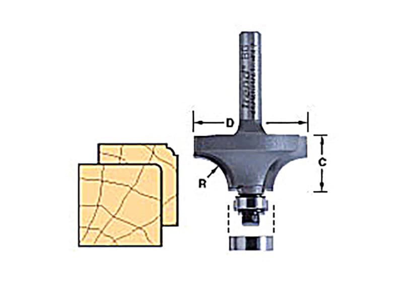 Trend 46/115X1/4TC 46/115 X 1/4 Tct Bearing Guided Ovolo & Round Over 1.6Mm Radius