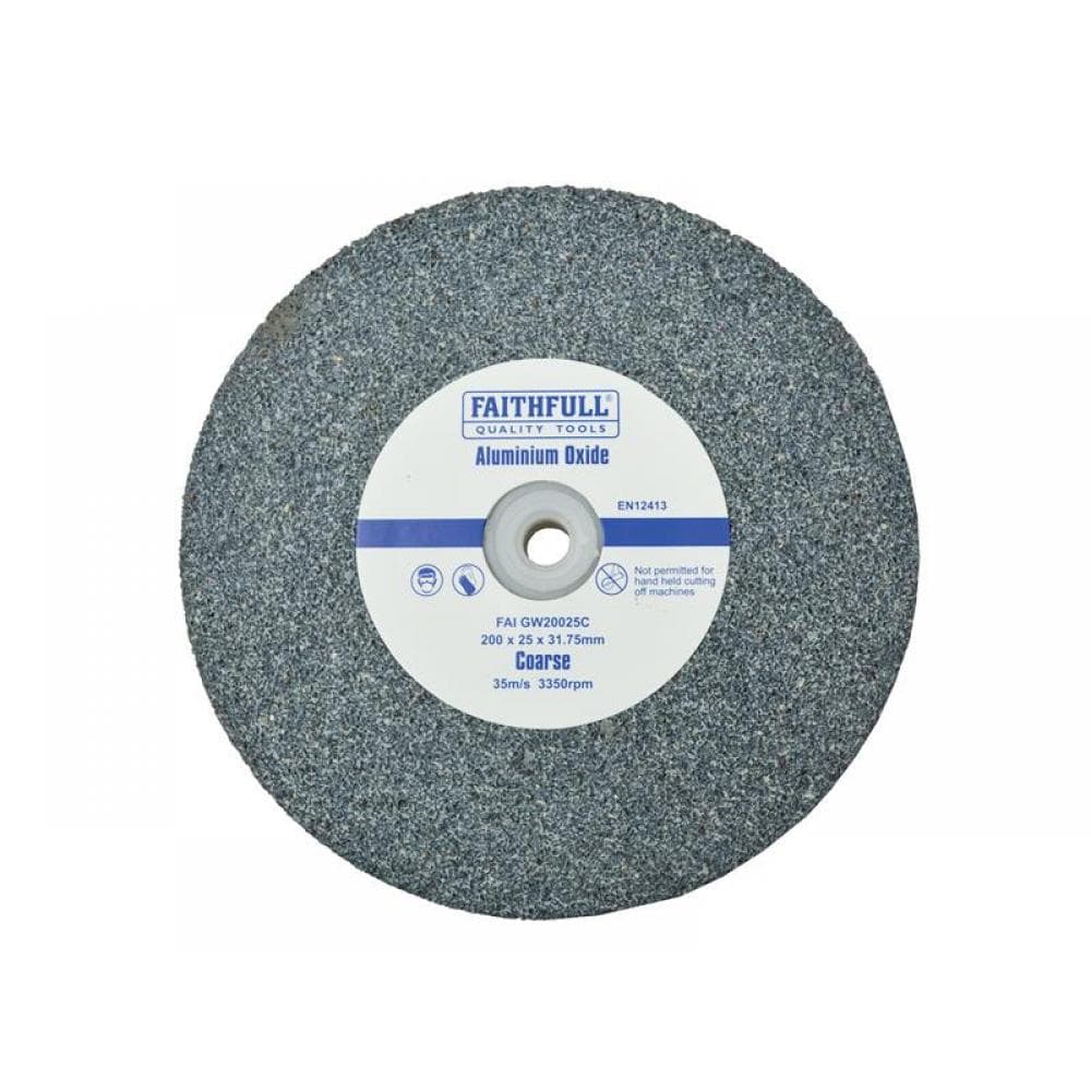 Faithfull General Purpose Grinding Wheel 200 X 25Mm Coarse Alox